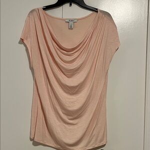 White House Black Market soft pink  Draped Blouse
